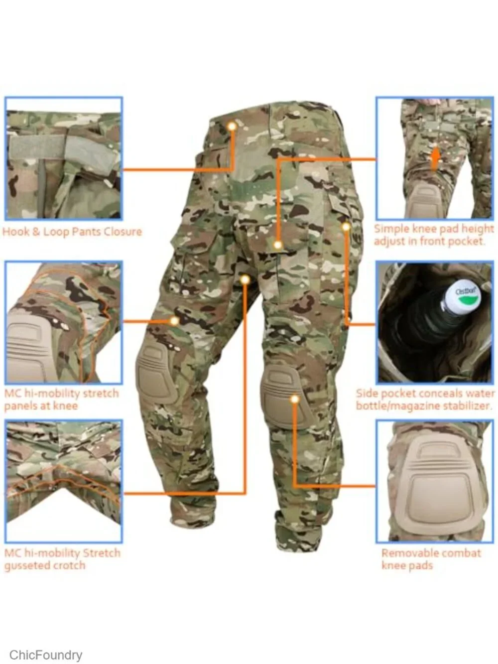 Tactical Cargo Pants with Knee Pads - 4-Way Stretch Ripstop